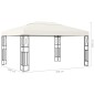 vidaXL Cenador con tira de luces LED 3x4 m tela color crema vidaXL Cenador con tira de luces LED 3x4 m tela color crema