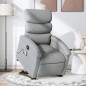 vidaXL Sillón de masaje eléctrico reclinable elevable tela gris claro vidaXL Sillón de masaje eléctrico reclinable elevable tela gris claro