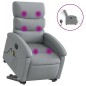 vidaXL Sillón de masaje eléctrico reclinable elevable tela gris claro vidaXL Sillón de masaje eléctrico reclinable elevable tela gris claro