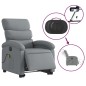 vidaXL Sillón de masaje eléctrico reclinable elevable tela gris claro vidaXL Sillón de masaje eléctrico reclinable elevable tela gris claro