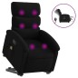 vidaXL Sillón de masaje eléctrico reclinable elevable tela negro vidaXL Sillón de masaje eléctrico reclinable elevable tela negro