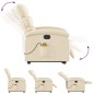 vidaXL Sillón de masaje eléctrico reclinable elevable tela crema
