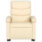 vidaXL Sillón de masaje eléctrico reclinable elevable tela crema