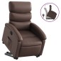 vidaXL Sillón reclinable elevable cuero sintético marrón