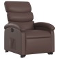 vidaXL Sillón reclinable elevable cuero sintético marrón