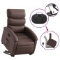 vidaXL Sillón reclinable elevable cuero sintético marrón