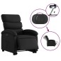 vidaXL Sillón reclinable y elevable eléctrico cuero sintético negro