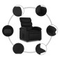 vidaXL Sillón reclinable y elevable eléctrico cuero sintético negro