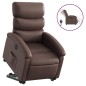 vidaXL Sillón reclinable elevable eléctrico de cuero sintético marrón vidaXL Sillón reclinable elevable eléctrico de cuero sintético marrón