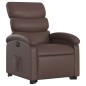 vidaXL Sillón reclinable elevable eléctrico de cuero sintético marrón vidaXL Sillón reclinable elevable eléctrico de cuero sintético marrón