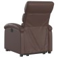 vidaXL Sillón reclinable elevable eléctrico de cuero sintético marrón vidaXL Sillón reclinable elevable eléctrico de cuero sintético marrón