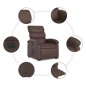 vidaXL Sillón reclinable elevable eléctrico de cuero sintético marrón vidaXL Sillón reclinable elevable eléctrico de cuero sintético marrón