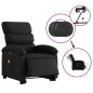 vidaXL Sillón de masaje elevable eléctrico cuero sintético negro vidaXL Sillón de masaje elevable eléctrico cuero sintético negro