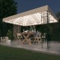 vidaXL Cenador con tira de luces LED 3x4 m crema vidaXL Cenador con tira de luces LED 3x4 m crema