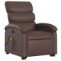 vidaXL Sillón de masaje elevable eléctrico cuero sintético marrón vidaXL Sillón de masaje elevable eléctrico cuero sintético marrón