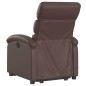 vidaXL Sillón de masaje elevable eléctrico cuero sintético marrón vidaXL Sillón de masaje elevable eléctrico cuero sintético marrón