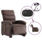 vidaXL Sillón de masaje elevable eléctrico cuero sintético marrón vidaXL Sillón de masaje elevable eléctrico cuero sintético marrón