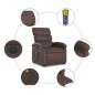 vidaXL Sillón de masaje elevable eléctrico cuero sintético marrón vidaXL Sillón de masaje elevable eléctrico cuero sintético marrón