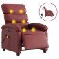 vidaXL Sillón de masaje reclinable de cuero artificial rojo tinto vidaXL Sillón de masaje reclinable de cuero artificial rojo tinto