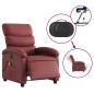 vidaXL Sillón de masaje reclinable de cuero artificial rojo tinto vidaXL Sillón de masaje reclinable de cuero artificial rojo tinto