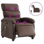 vidaXL Sillón de masaje reclinable eléctrico cuero sintético marrón vidaXL Sillón de masaje reclinable eléctrico cuero sintético marrón
