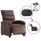 vidaXL Sillón de masaje reclinable eléctrico cuero sintético marrón vidaXL Sillón de masaje reclinable eléctrico cuero sintético marrón