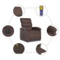 vidaXL Sillón de masaje reclinable eléctrico cuero sintético marrón vidaXL Sillón de masaje reclinable eléctrico cuero sintético marrón