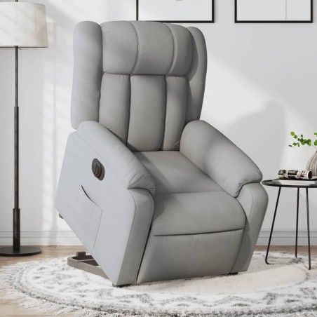 vidaXL Sillón eléctrico reclinable elevable de tela gris claro