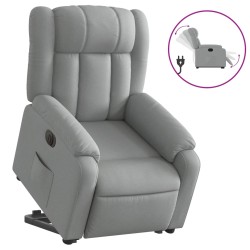 vidaXL Sillón eléctrico reclinable elevable de tela gris claro