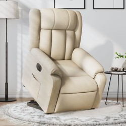 vidaXL Sillón eléctrico reclinable elevable de tela color crema