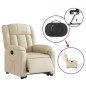 vidaXL Sillón eléctrico reclinable elevable de tela color crema vidaXL Sillón eléctrico reclinable elevable de tela color crema