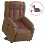 vidaXL Sillón de masaje eléctrico reclinable elevable tela marrón vidaXL Sillón de masaje eléctrico reclinable elevable tela marrón