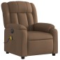 vidaXL Sillón de masaje eléctrico reclinable elevable tela marrón vidaXL Sillón de masaje eléctrico reclinable elevable tela marrón