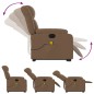 vidaXL Sillón de masaje eléctrico reclinable elevable tela marrón vidaXL Sillón de masaje eléctrico reclinable elevable tela marrón
