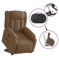 vidaXL Sillón de masaje eléctrico reclinable elevable tela marrón vidaXL Sillón de masaje eléctrico reclinable elevable tela marrón