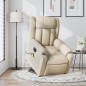 vidaXL Sillón de masaje eléctrico reclinable elevable tela crema vidaXL Sillón de masaje eléctrico reclinable elevable tela crema