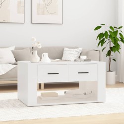 vidaXL Mesa de centro madera contrachapada blanca 80x50x40 cm