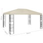 vidaXL Cenador con tira de luces LED 3x4 m crema vidaXL Cenador con tira de luces LED 3x4 m crema