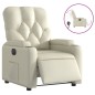 vidaXL Sillón reclinable eléctrico de cuero sintético crema vidaXL Sillón reclinable eléctrico de cuero sintético crema