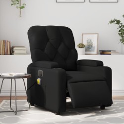 vidaXL Sillón de masaje reclinable eléctrico cuero sintético negro