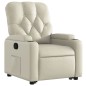 vidaXL Sillón reclinable elevable cuero artificial color crema vidaXL Sillón reclinable elevable cuero artificial color crema