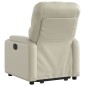vidaXL Sillón reclinable elevable cuero artificial color crema vidaXL Sillón reclinable elevable cuero artificial color crema