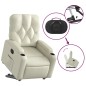 vidaXL Sillón reclinable elevable cuero artificial color crema vidaXL Sillón reclinable elevable cuero artificial color crema