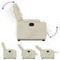 vidaXL Sillón reclinable elevable cuero artificial color crema vidaXL Sillón reclinable elevable cuero artificial color crema