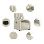 vidaXL Sillón reclinable elevable cuero artificial color crema vidaXL Sillón reclinable elevable cuero artificial color crema