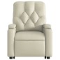 vidaXL Sillón reclinable elevable cuero artificial color crema vidaXL Sillón reclinable elevable cuero artificial color crema