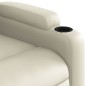 vidaXL Sillón reclinable elevable cuero artificial color crema vidaXL Sillón reclinable elevable cuero artificial color crema
