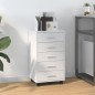 vidaXL Cajonera con ruedas madera contrachapada blanco brillante vidaXL Cajonera con ruedas madera contrachapada blanco brillante