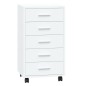 vidaXL Cajonera con ruedas madera contrachapada blanco brillante vidaXL Cajonera con ruedas madera contrachapada blanco brillante