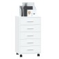 vidaXL Cajonera con ruedas madera contrachapada blanco brillante vidaXL Cajonera con ruedas madera contrachapada blanco brillante